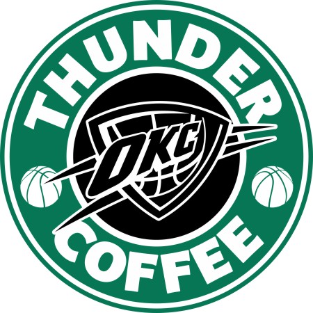 Oklahoma City Thunder Starbucks Coffee Logo vinyl decal